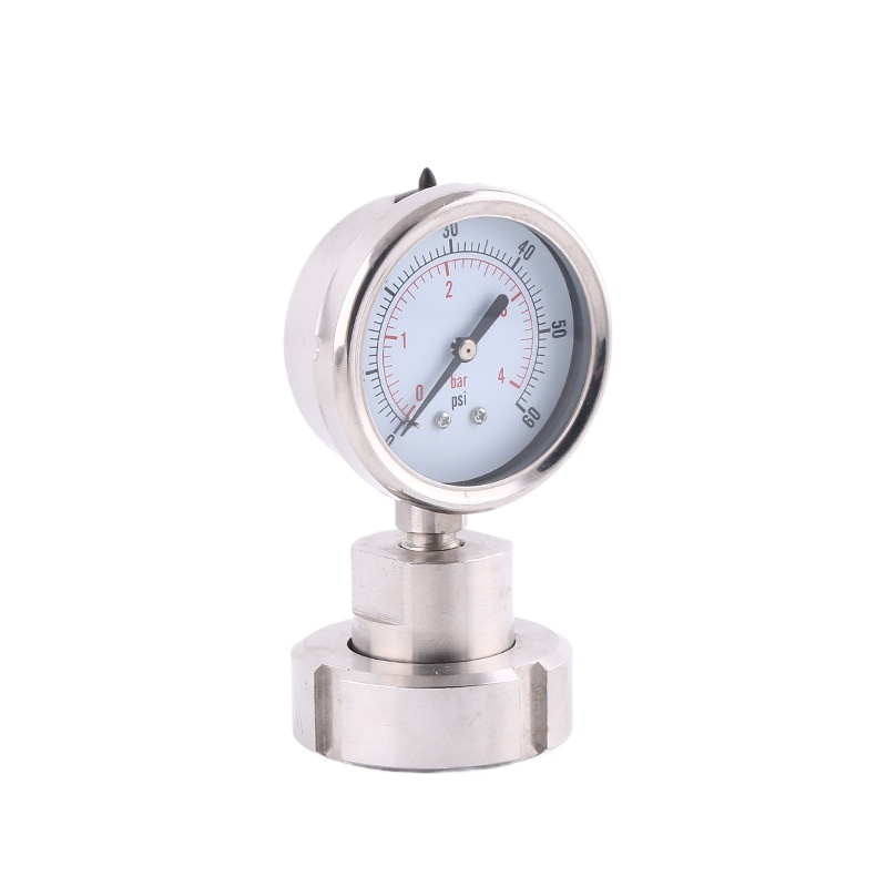 Stainless Steel Pressure Gauge 63mm Radial Rolled Diaphragm Pressure Gauge All-Steel Gauge 0-60 psi/0-4 bar for HVAC Systems - Image 2