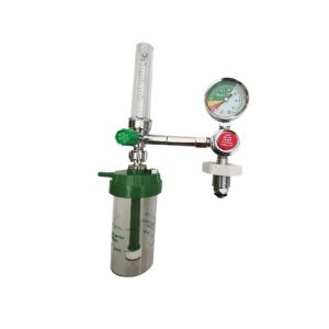 Medical Oxygen Regulator with Flow Meter & Humidifier Bubble Bottle for Oxygen Cylinders