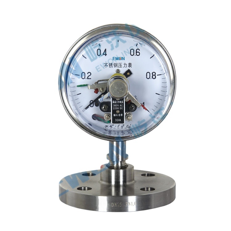 Ewon Stainless Steel Diaphragm Pressure Gauge YTP-100BF with Flange Mount DN25 for Industrial HVAC Systems, Replaces YTF-100H/MF - Image 3