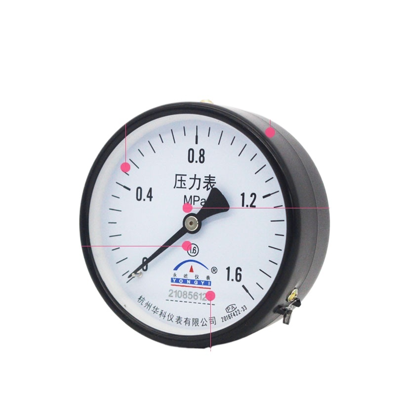 Axial Pressure Gauge Y100Z (0-1.6MPa, 1.6 Class) for Air Compressor Hydraulic Oil Water Tank - Image 3