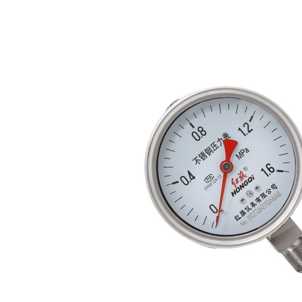 Hongqi Y-100BF Stainless Steel Pressure Gauge, Radial High Temperature, Acid-Alkali & Corrosion Resistant, M20*1.5 Connection, 100mm Dial, 0-60MPa Range - Image 2