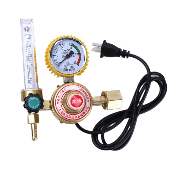 Yuepai CO2 Heated Pressure Reducer Regulator for Welding & Industrial Gas Cylinders, 0-25 MPa - 이미지 2
