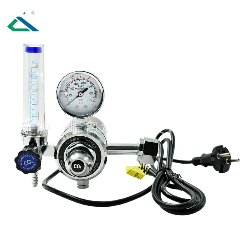 Industrial CO2 Gas Pressure Reducer Regulator (0-25 L/min Flow Meter, 0-3500 psi Gauge) with CO2A-01 Part Number for Gas Welding Systems - Image 2