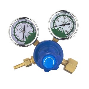 Durable Oxygen Pressure Regulator Gauge with Dual Gauges (0-3500 PSI, 0-300 PSI) and Brass Fittings for Oxygen Cylinders