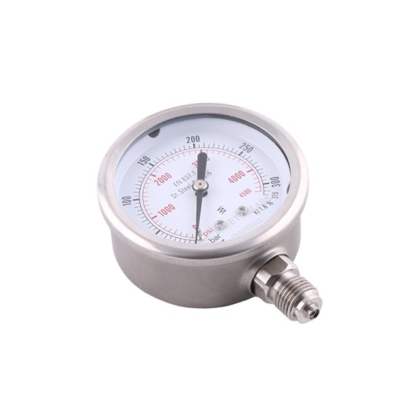 YN63SS4500P 63mm Radial Oil-Filled Pressure Gauge (4500psi, Stainless Steel Connection) Compatible with HVAC Systems - Imagem 2