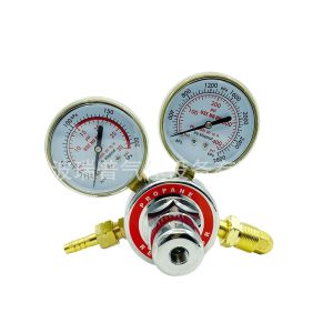 Explosion-Proof Propane Regulator with Dual Gauge M22x1.5 역나사 Brass Gas Pressure Reducer for Propane Tanks