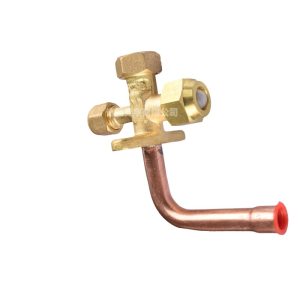 Pure Copper AC Stop Valve Cut-Off Valve 3-Way Valve with R-22 Charging Port for HVAC Systems