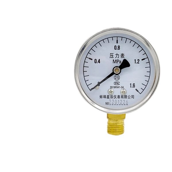 Y-60 Pressure Gauge 0-1.6 MPa, M14*1.5 Thread, for HVAC Systems, Water/Oil/Gas Pressure Measuring Instrument