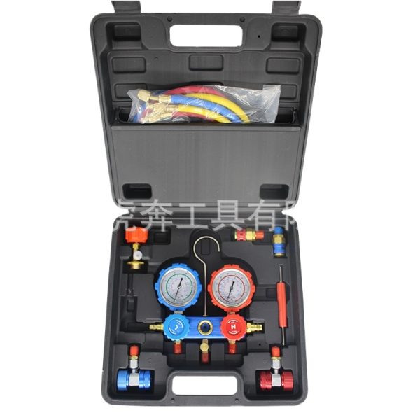 SONGLIN HVAC Refrigeration Manifold Gauge Set for R134a R410a with Sight Glass and Hoses, 1/8NPT Connection - Imagem 3