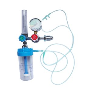 Medical Oxygen Regulator with Flow Meter & Humidifier Bubble Bottle (0-15 L/min) for Oxygen Cylinder, G5/8" Inlet