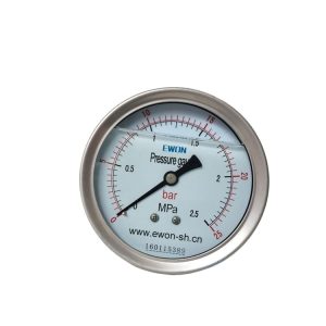 Stainless Steel Axial Vacuum Pressure Gauge (0-2.5 MPa/0-25 bar) - Y103BF YTF-100HZT for Industrial HVAC Systems Replaces 160115389