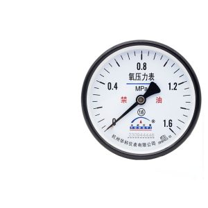 Yongyi YO100Z Axial Oxygen Pressure Gauge (0-1.6 MPa, 1.6 Grade Accuracy) compatible with Water, Liquid, Oil, Gas Systems