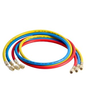 Reinforced HVAC Refrigerant Charging Hoses (Explosion-Proof, Pressure-Resistant) for R22 R134a R410A Refrigerants, 3-Color Set
