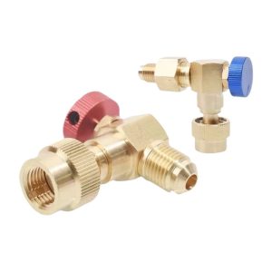 HVAC 90-Degree Safety Valve (R410/R22 System Compatible) for AC Refrigeration Charging and Maintenance