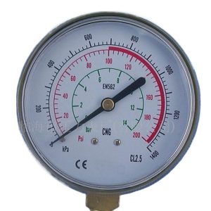 Pressure Gauge 68mm Dial for HVAC Systems, Brass Hydraulic Water Vacuum Pressure Meter with EN562 Standard, CL2.5 Accuracy, compatible with various HVAC applications