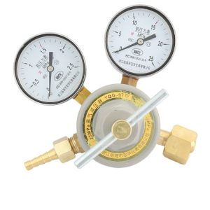 Full Copper YQD-07 Nitrogen Pressure Reducer Gauge (0-2.5 MPa, 0-2 MPa) for HVAC AC Refrigeration Leak Testing, Compatible with Fire Extinguishers