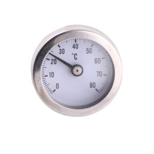 Bi-metallic Thermometer 40mm Axial ABS Plastic Casing Copper Sensing Stem Water Temperature Gauge 0-80°C for HVAC Systems