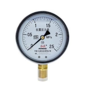 Antivibration Pressure Gauge with Brass Connector and Dial Display 0-2.5 MPa, Accuracy 1.6 Grade for HVAC Systems