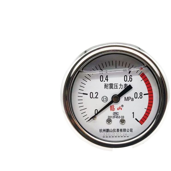 Shakeproof Pressure Gauge Model YN60BFZ (0-1 MPa) for Industrial HVAC Systems, Replaces 0019021