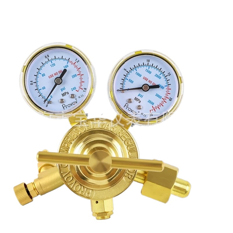 Full Brass Single-Stage Gas Pressure Regulator with Dual Gauges (0-240psi / 0-1.6MPa & 0-3500psi / 0-25MPa) for Nitrogen Oxygen Helium Argon, Replaces 152IN-125 - Image 3
