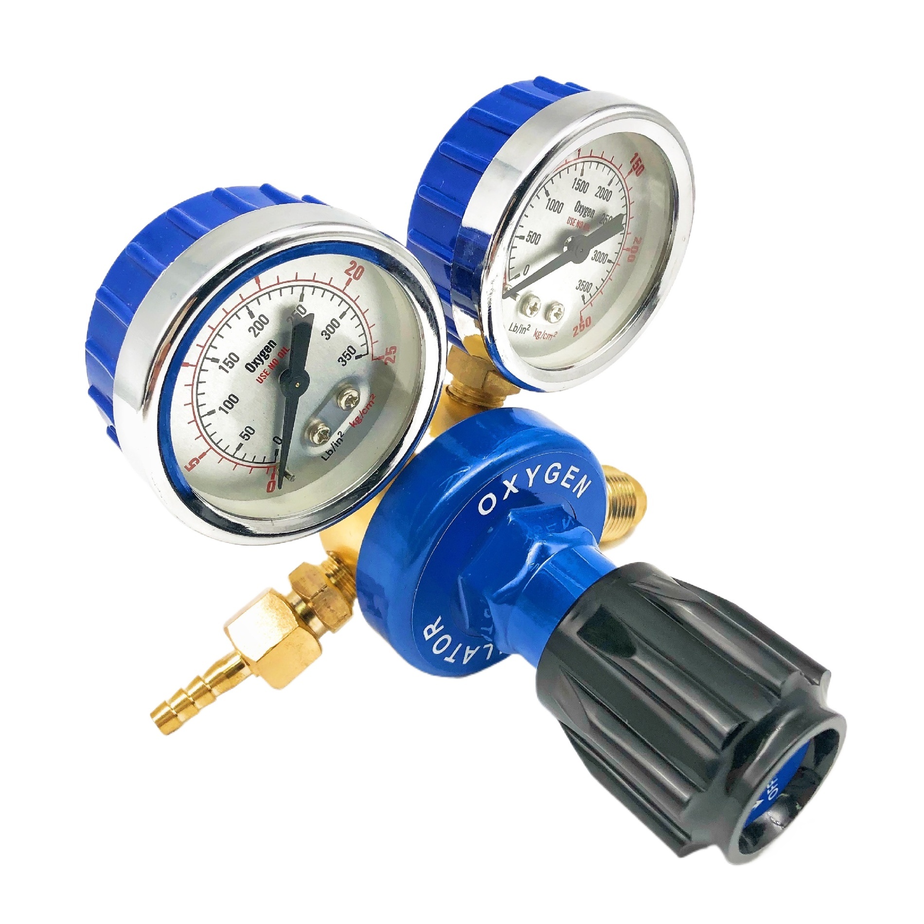 CGA580 Oxygen Acetylene Pressure Reducer Regulator Gauge Set (0-3500 psi Inlet, 0-200 psi Outlet) for Gas Welding Cutting - Image 3