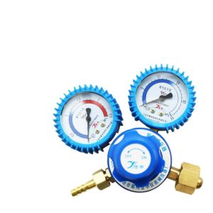 Full Copper Shockproof Oxygen Pressure Reducer YQY07-C with Cover Pressure Gauge 0-15MPA for Industrial Gas Applications