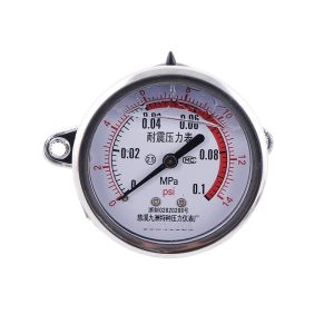 YN63ZC 63mm Axial Oil-Filled Pressure Gauge with Stainless Steel Casing and Copper Connector (0-0.1MPa/0-14psi)