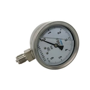 Full Stainless Steel Shock-Resistant Pressure Gauge Y-100BFZ / YN-100BF 0-6 Bar 100mm Diameter M20*1.5 KL.1.6 for Industrial Applications