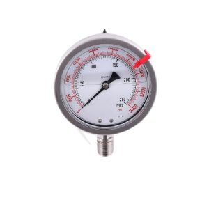 Radial All-Steel Welded High Pressure Gauge 100mm (0-36000 PSI, EN837-1, KI 1.0) with Red Mark for Industrial Applications, Replaces JT15036000P