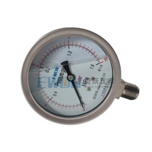 Stainless Steel Pressure Gauge (0-1.6 MPa, 100mm Dial, M20*1.5 Thread) for HVAC Systems