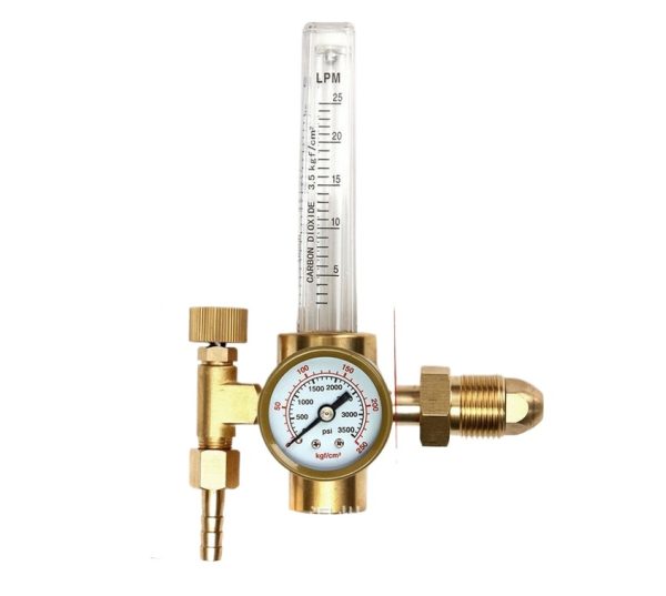 Full Copper External Thread Argon Gas Pressure Regulator with Flow Meter and Gauge for Welding
