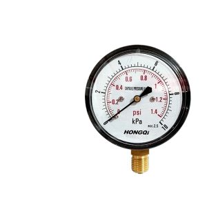 Hongqi YE-60 Diaphragm Capsule Pressure Gauge, -60 to 60KPa Micro Pressure Meter for Natural Gas Pipeline, Axial