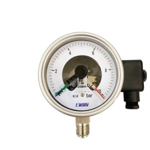 Radial Stainless Steel Electric Contact Pressure Gauge YXC-100H (0-10 Bar, M20x1.5 Thread) for HVAC Systems