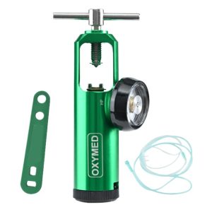 OXYMED Medical Oxygen Flow Regulator with CGA870 Barb Gauge (0-15 LPM) for Portable Oxygen Therapy