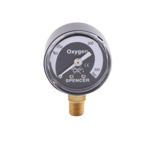 40mm Radial Oxygen Pressure Gauge 0-300bar Spencer Black Iron Case Copper Joint for HVAC Systems