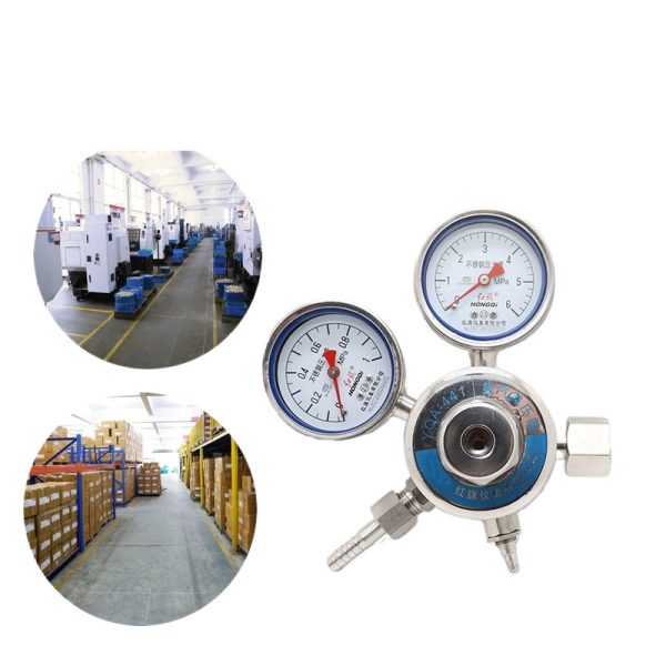 Hongqi YQA-411 Series Gas Pressure Reducer Regulator for Ammonia, Hydrogen, Nitrogen, CO2, Propane, Air - Multiple Models for Industrial and Scientific Use - Imej 2