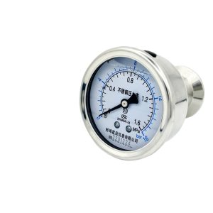 Sanitary Stainless Steel Diaphragm Pressure Gauge YTP-60ZBF Series (0-1.6 MPa, Axial Clamp Connection) for HVAC Systems