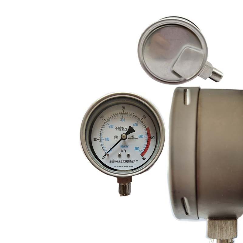 Durable Stainless Steel Pressure Gauge (0-1.6 MPa, 0-220 psi, 63mm) for Water Purifiers and HVAC Systems, 1/4pt Connection - Image 2