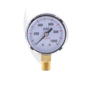 Commercial Pressure Gauge 50mm (2") 0-1000 PSI Pressure Meter with Radial Connection for HVAC Systems