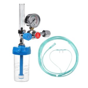 Oxygen Flowmeter with Humidifier Bottle and Nasal Cannula for O2 Tank, 0-25 MPa 1-10L/min