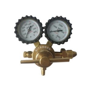Full Copper Pressure Regulator with Dual Gauges (0-800 PSI, 0-4000 PSI) for Nitrogen Gas, G5/8 & CGA580 Connections