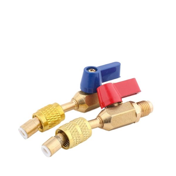Refrigerant Ball Valve HVAC Charging Hose Shut-off Valve (R22/R32/R410 Interface) for Air Conditioner Refrigerator Charging - Gambar 3