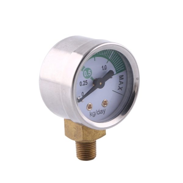 Mini Pressure Gauge Y40K (40mm Dial, 0-1.2 kg/day, Radial Brass Connector) for HVAC Systems - Image 2
