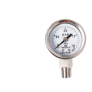 Jiangyue Y40BF Stainless Steel Pressure Gauge (0-1.6 MPa, Radial, Threaded Connection) for Air, Liquid, Oil, Water Pressure