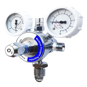 Medical Oxygen Regulator with Dual Gauges (0-25 MPa, 1-15 L/min) for Oxygen Inhaler Systems