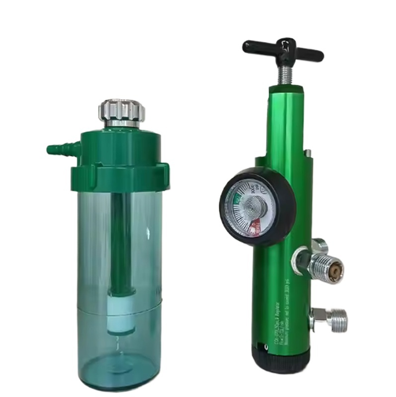 Medical Oxygen Regulator CGA870 Pin Index Oxygen Pressure Reducer with Humidifier Bottle and Nasal Cannula Hose for Oxygen Therapy Replaces WQ-001 - Image 2