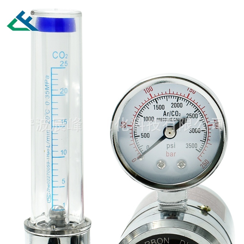 Industrial CO2 Gas Pressure Reducer Regulator (0-25 L/min Flow Meter, 0-3500 psi Gauge) with CO2A-01 Part Number for Gas Welding Systems - Image 3
