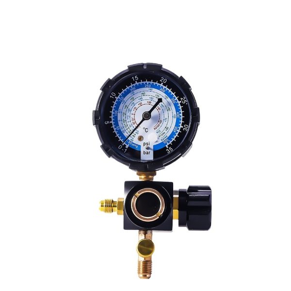 HVAC Refrigerant Manifold Gauge Set (-1 to 35bar, -1 to 55bar) with Anti-Vibration Design, Visual Liquid Window for R410A, R32, R22 AC Charging - รูปภาพ 2