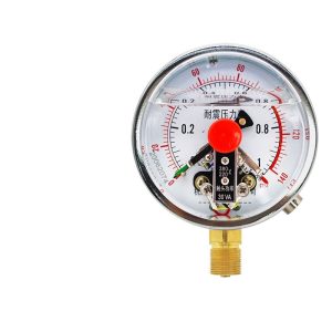 Yongyi YNXC100 Seismic Electric Contact Pressure Gauge Axial Type 0.2-1MPa for Water Hydraulic Oil Gas Systems