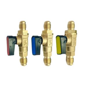 Refrigerant Charging Ball Valve 1/4" Male to 1/4" Female SAE for R22 R410A AC HVAC System